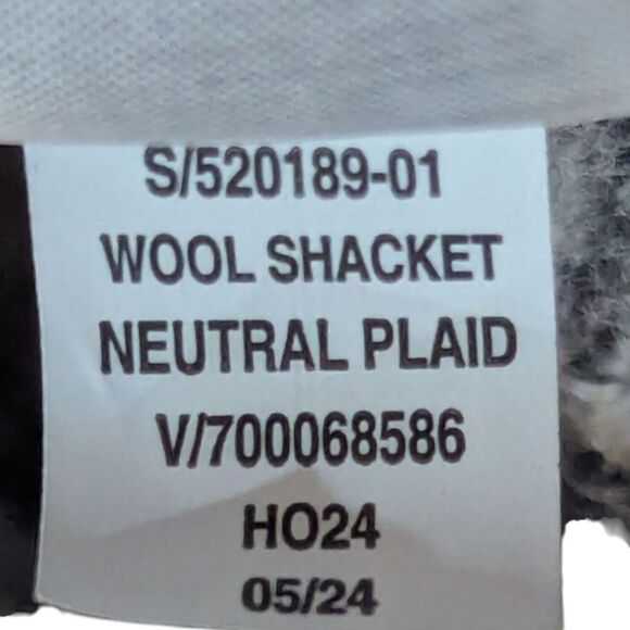 Gap Women's 2XL Wool Relaxed Shirt Jacket in neutral tan plaid - Picture 12 of 12